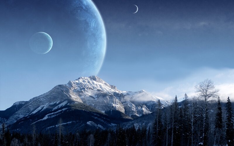 alien planet mountain landscape
