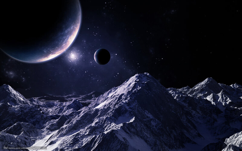 Alien planet mountain landscape