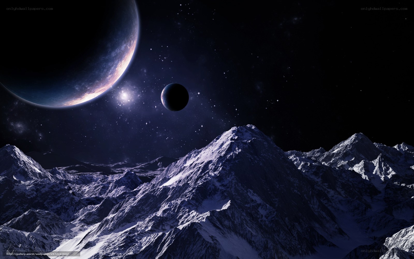 Alien planet mountain landscape