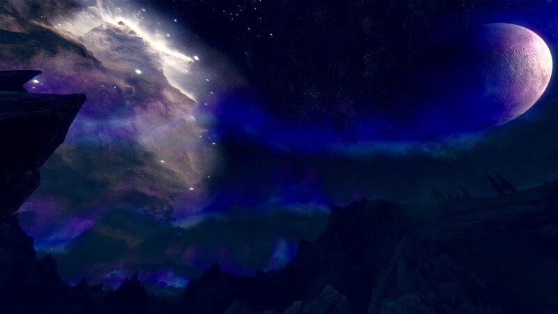 alien planet night sky