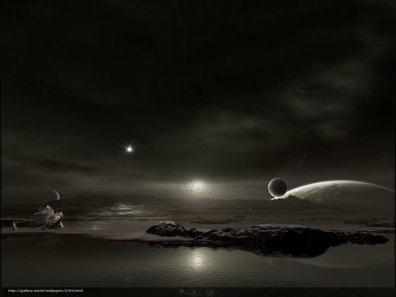 Alien planet rescue scene