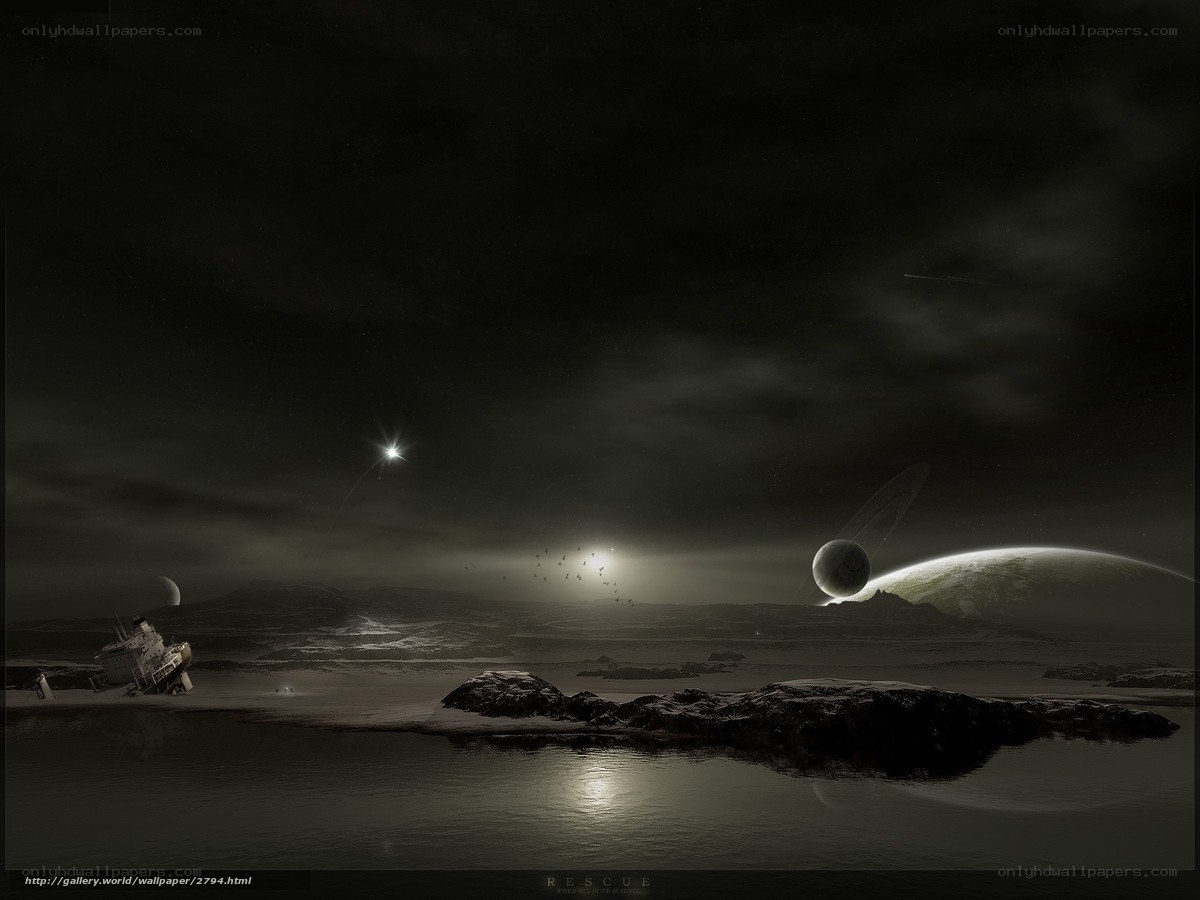 Alien planet rescue scene