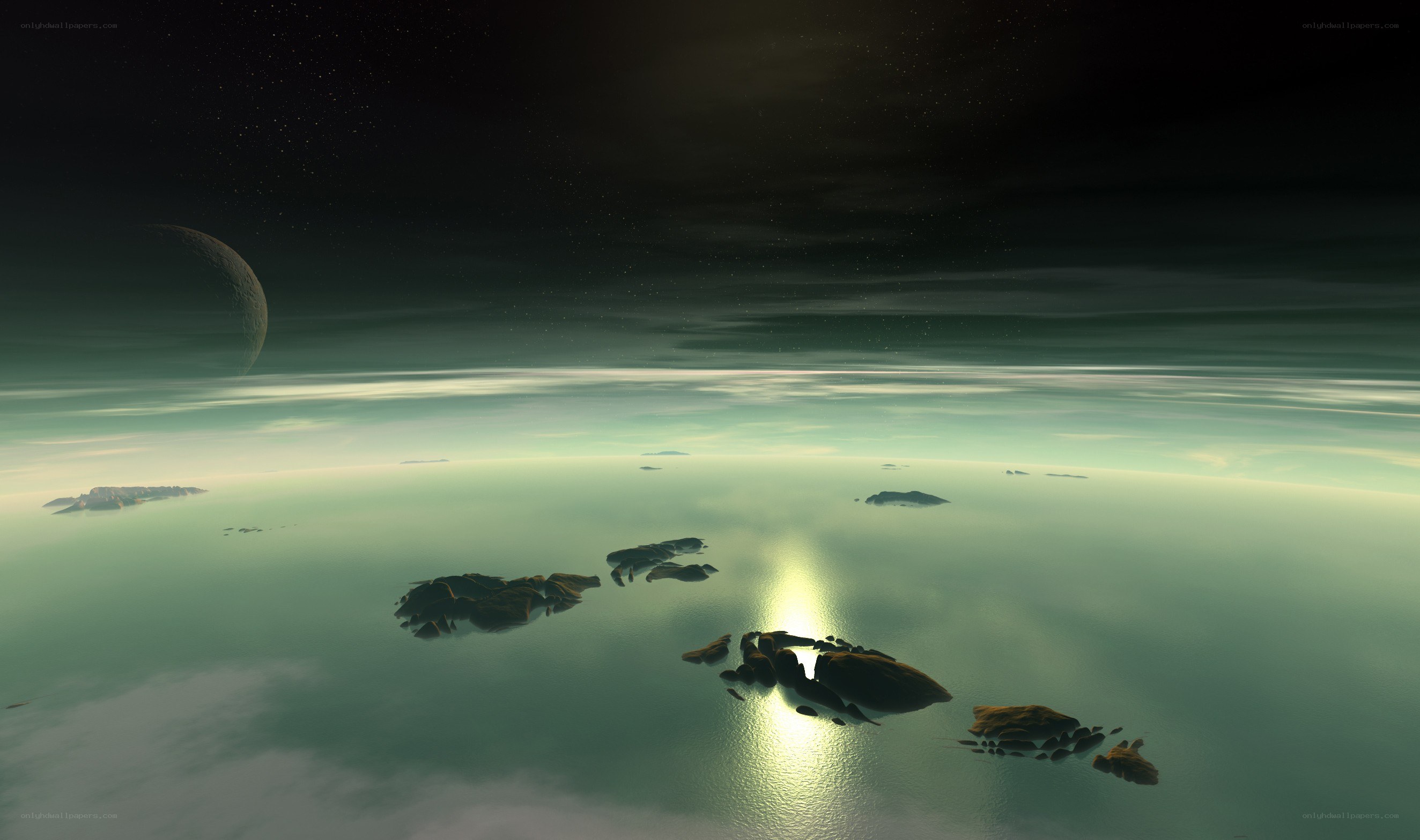 alien planet seascape