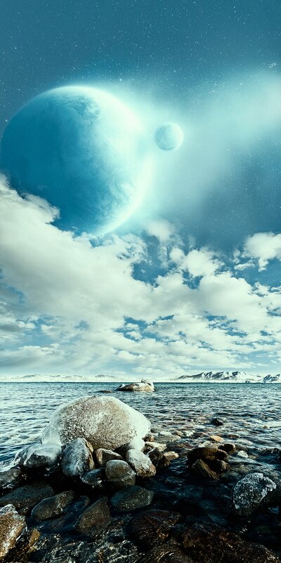 Alien planet seascape