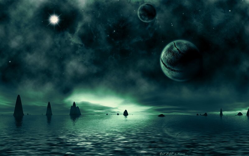 alien planet seascape