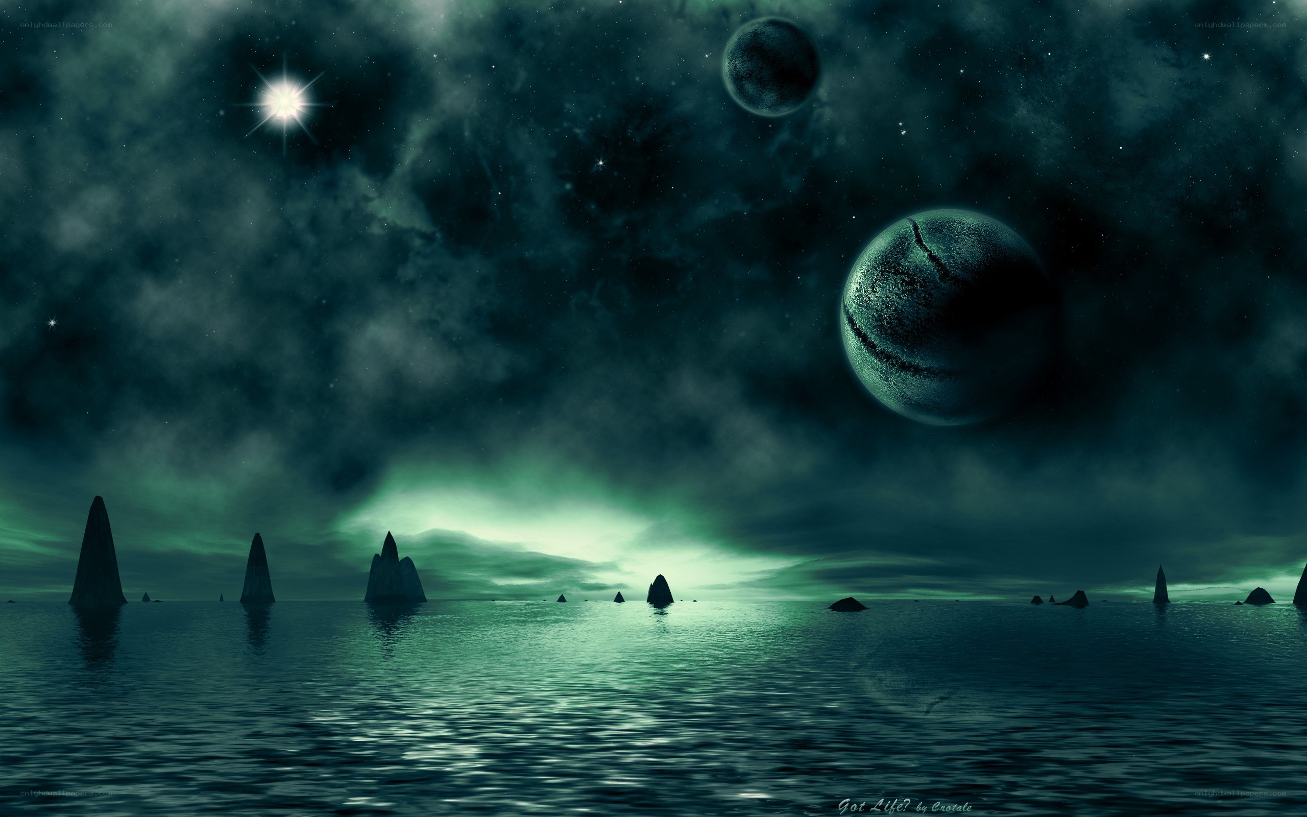 alien planet seascape