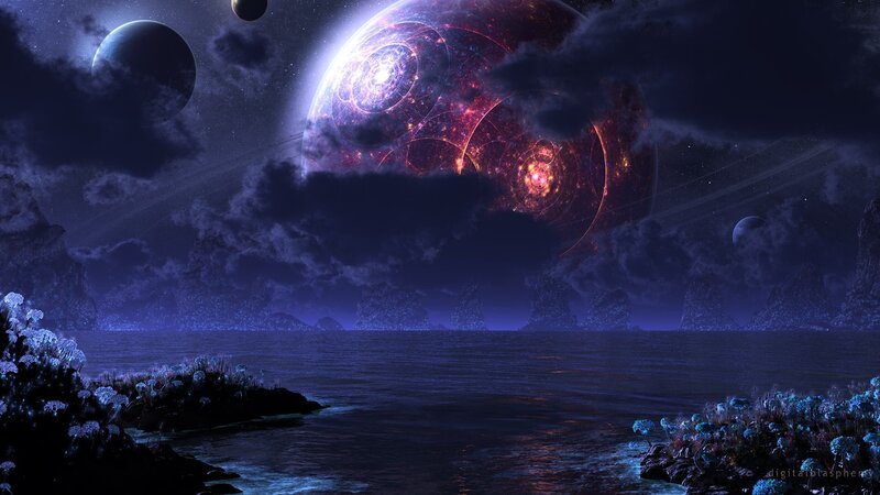 alien planet seascape