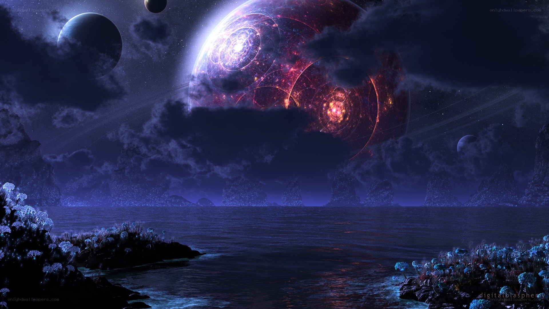 alien planet seascape