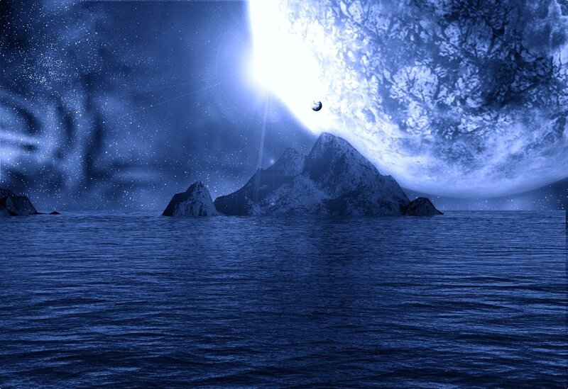 alien planet seascape