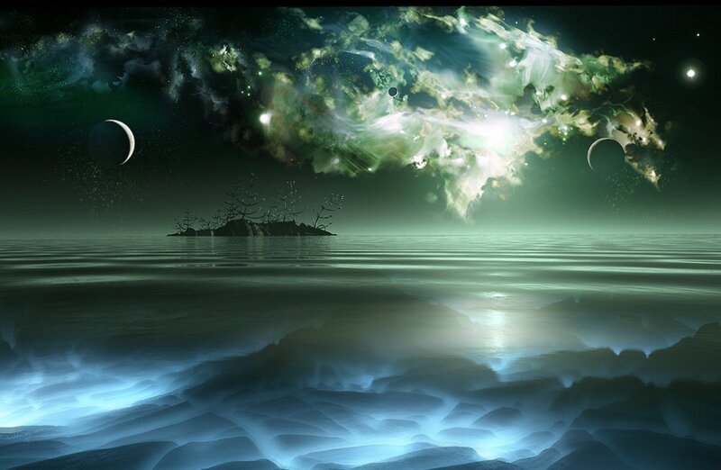alien planet seascape