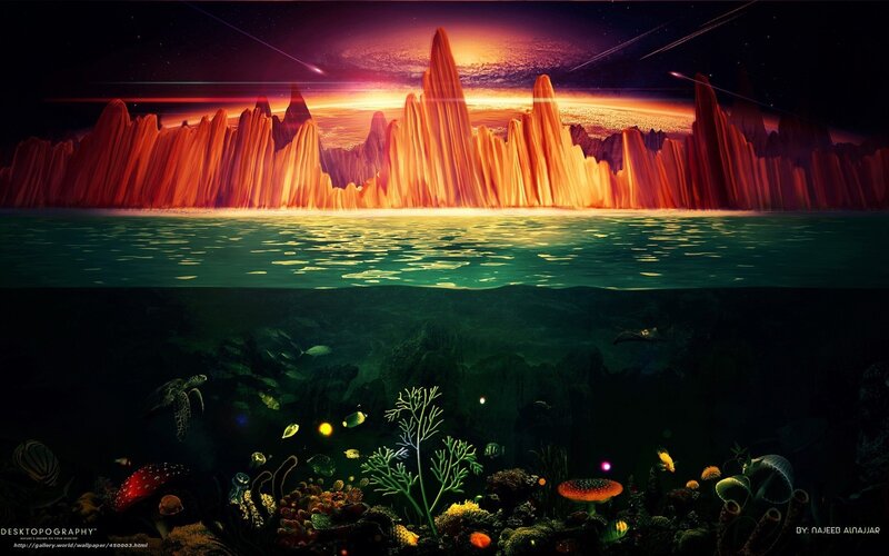 Alien planet seascape