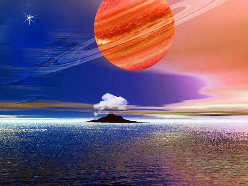 alien planet seascape