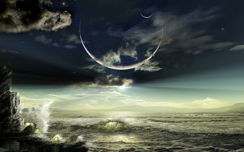 alien planet seascape