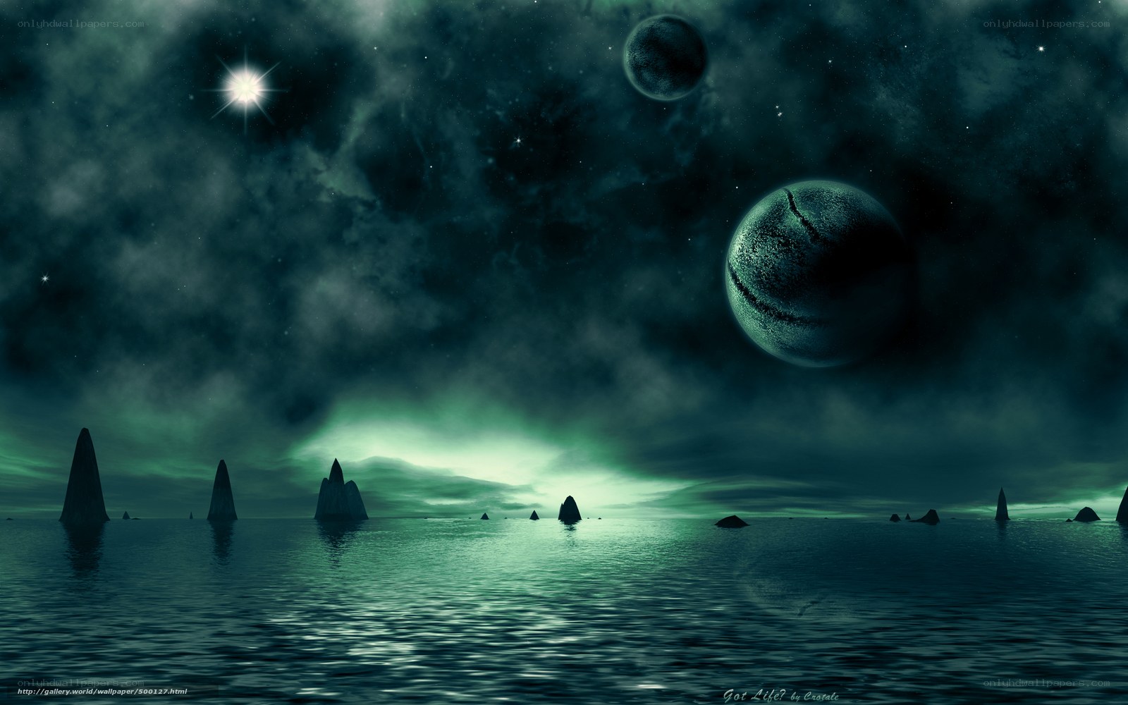 alien planet seascape