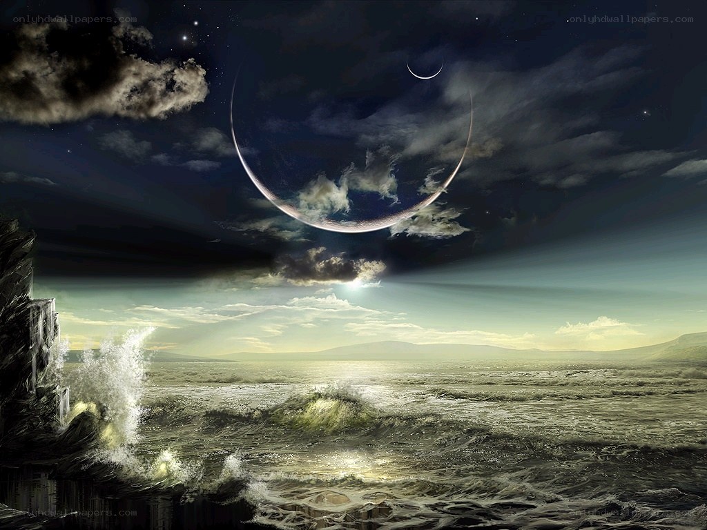 Alien planet seascape