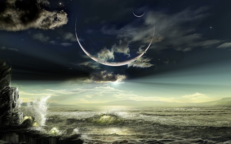 alien planet seascape