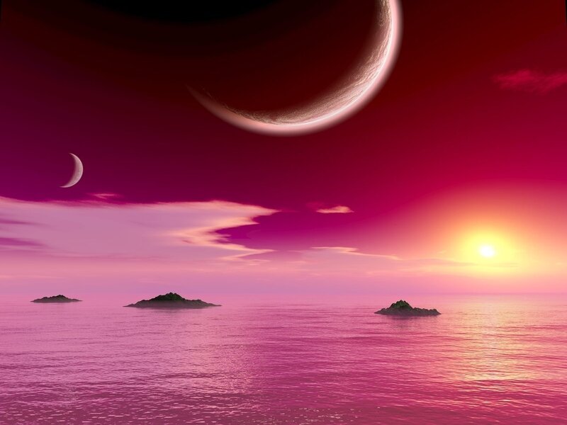 Alien Planet Seascape — Pink