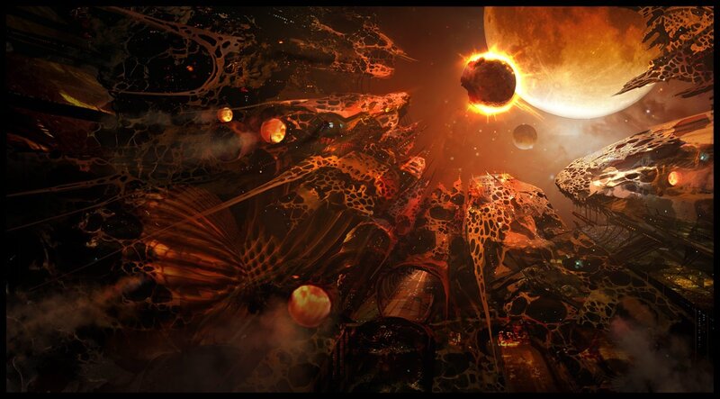 Alien Planet Structure — Orange