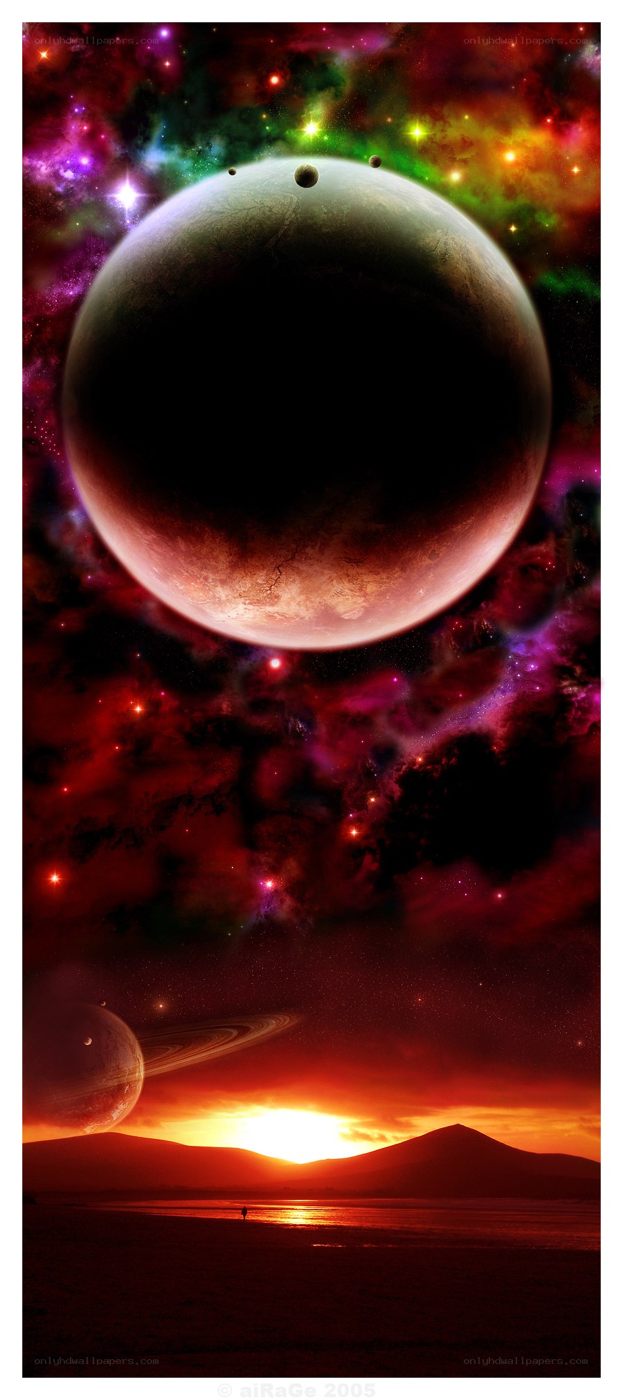 alien planet sunset