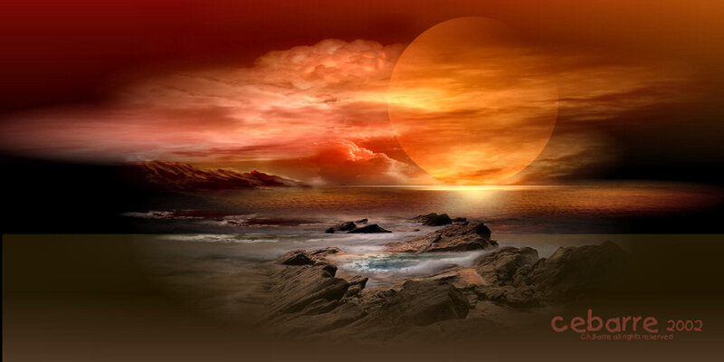 Alien Planet Sunset — Red
