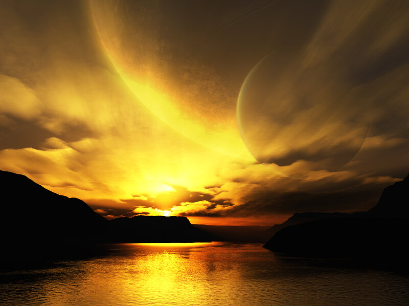 Alien Planet Sunset — Yellow
