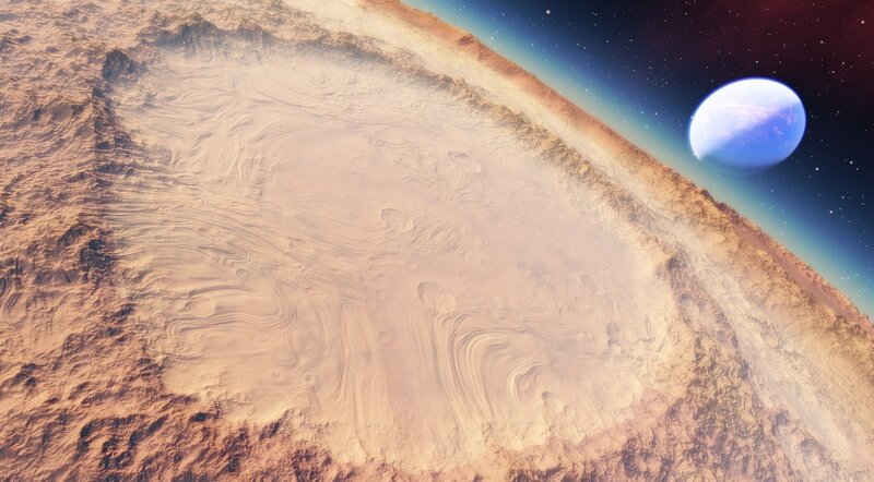 Alien Planet Surface — Brown, Dramatic, 3d Render