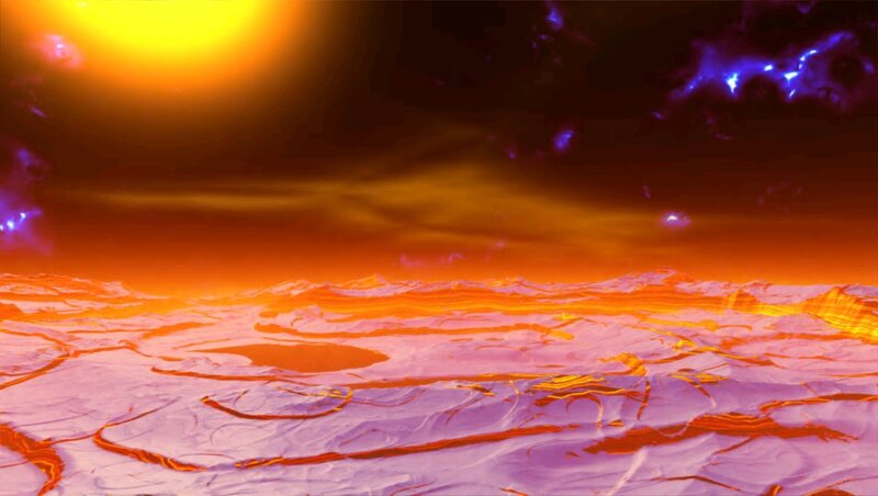 Alien Planet Surface — Orange, Dramatic, Sunset, Digital Art