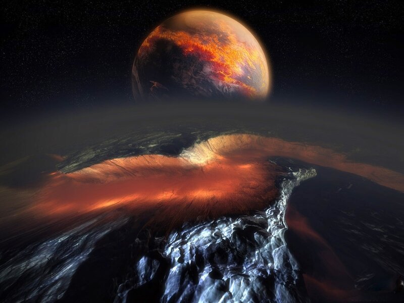 Alien Planet Surface — Orange