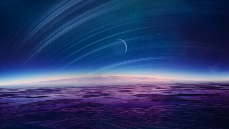 Alien Planet Surface — Purple, Serene, Night