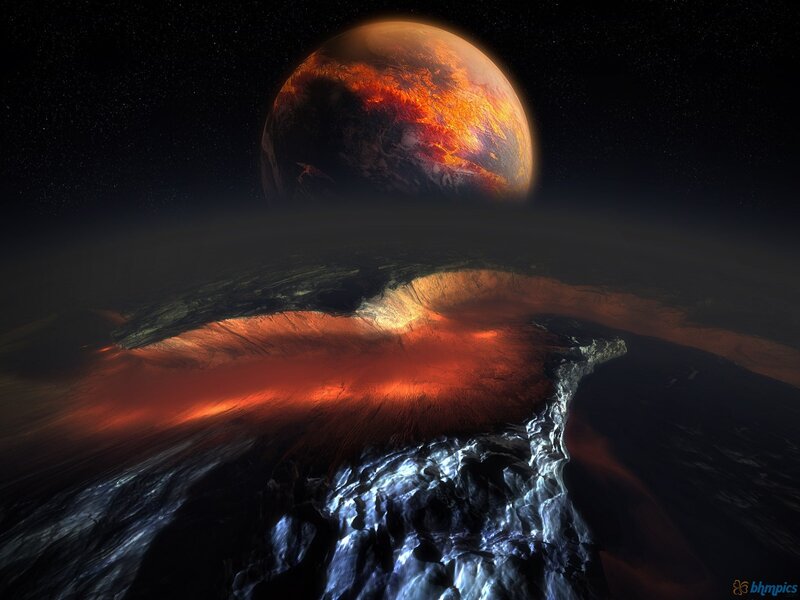 Alien Planet Surface — Red, Dramatic