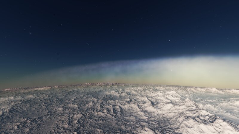 alien planet surface view