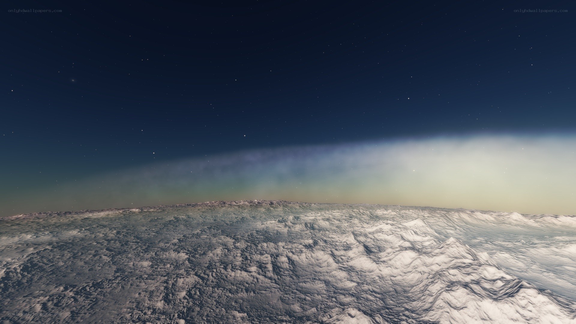 alien planet surface view