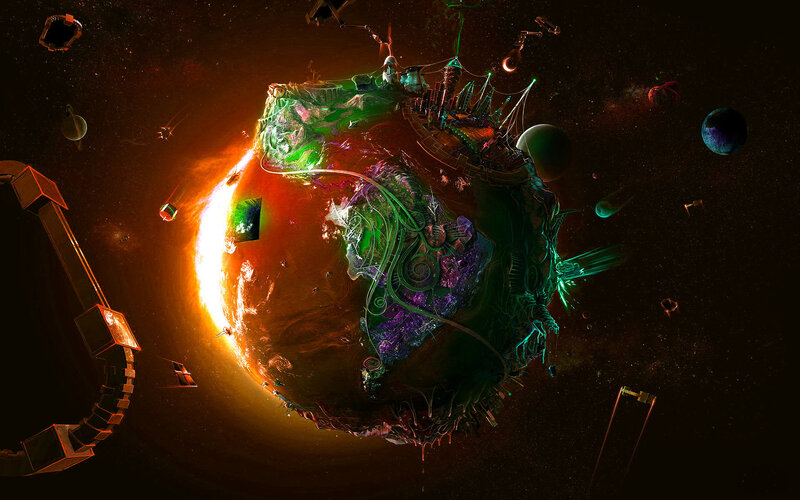 Alien Planet with City