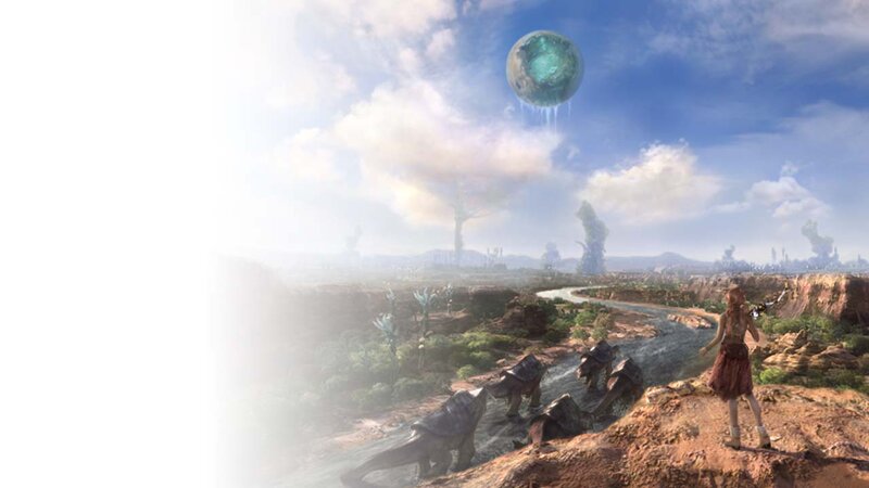 alien planet with floating sphere