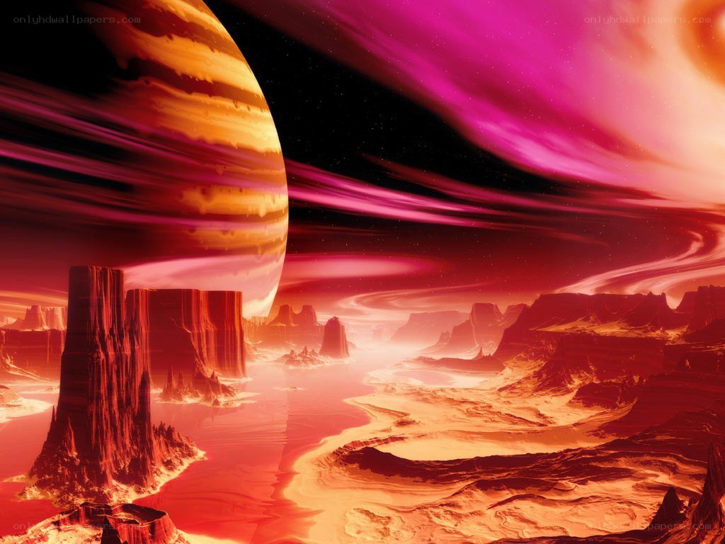 Alien planet with gas giant