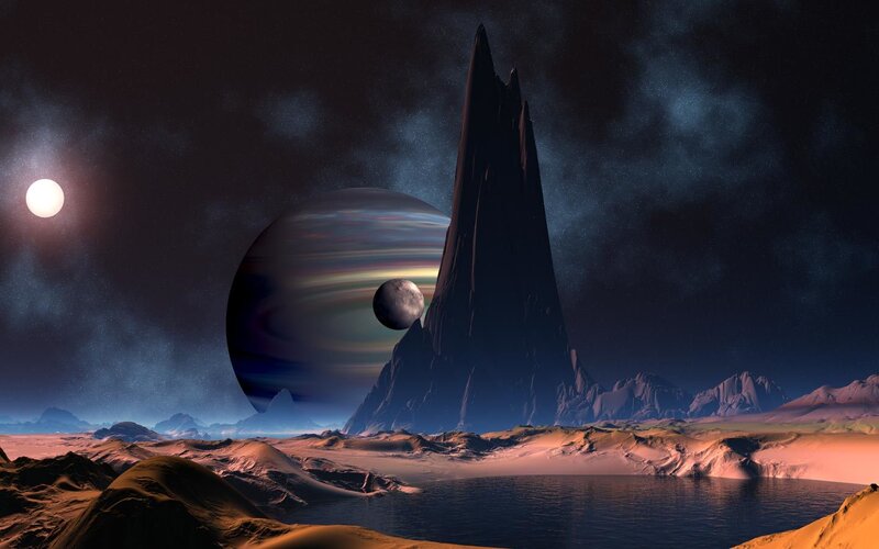 alien planet with gas giant