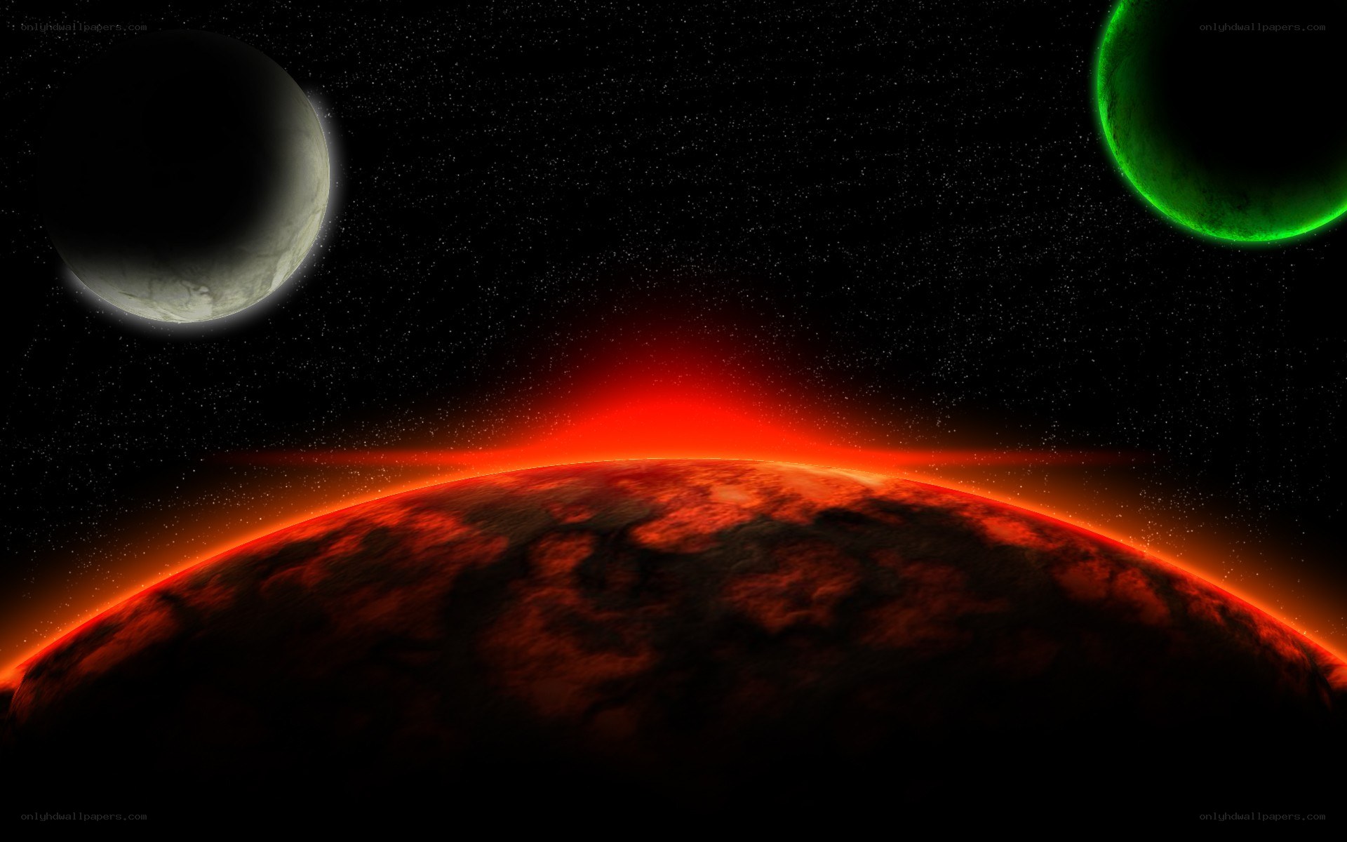 alien planet with moons
