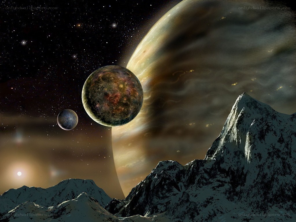 Alien planet with moons