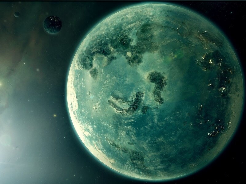 alien planet with moons