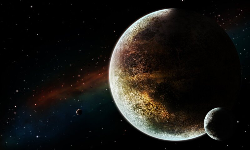 alien planet with moons