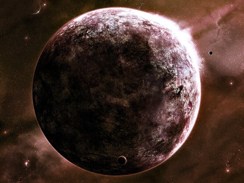 Alien Planet with Moons — Brown