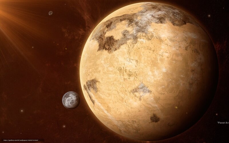 Alien planet with moons