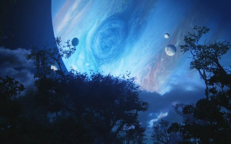 alien planet with multiple moons