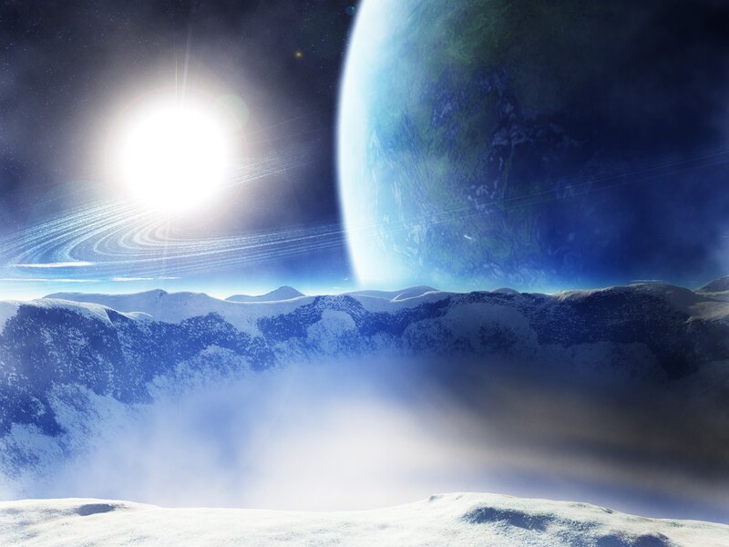 Alien planet with rings