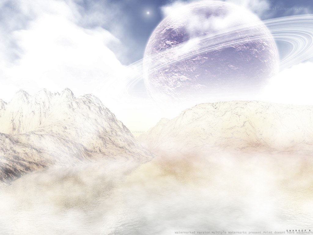 Alien planet with rings