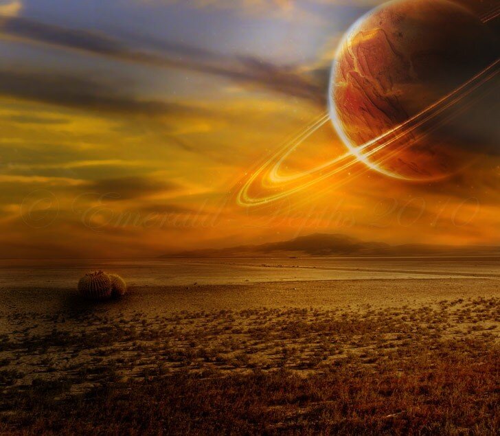 alien planet with rings