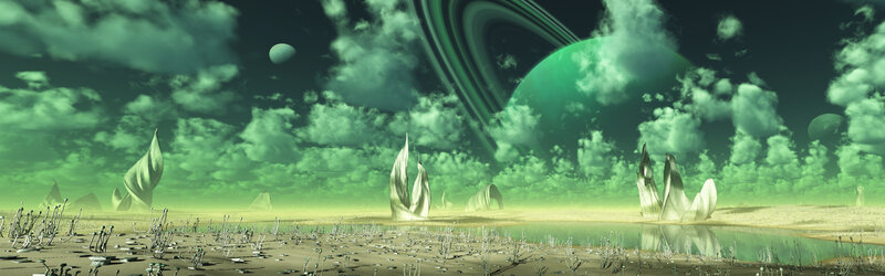 alien planet with rings