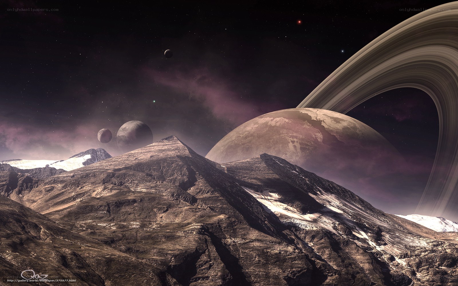 Alien planet with rings