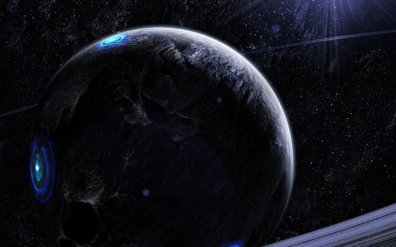alien planet with rings