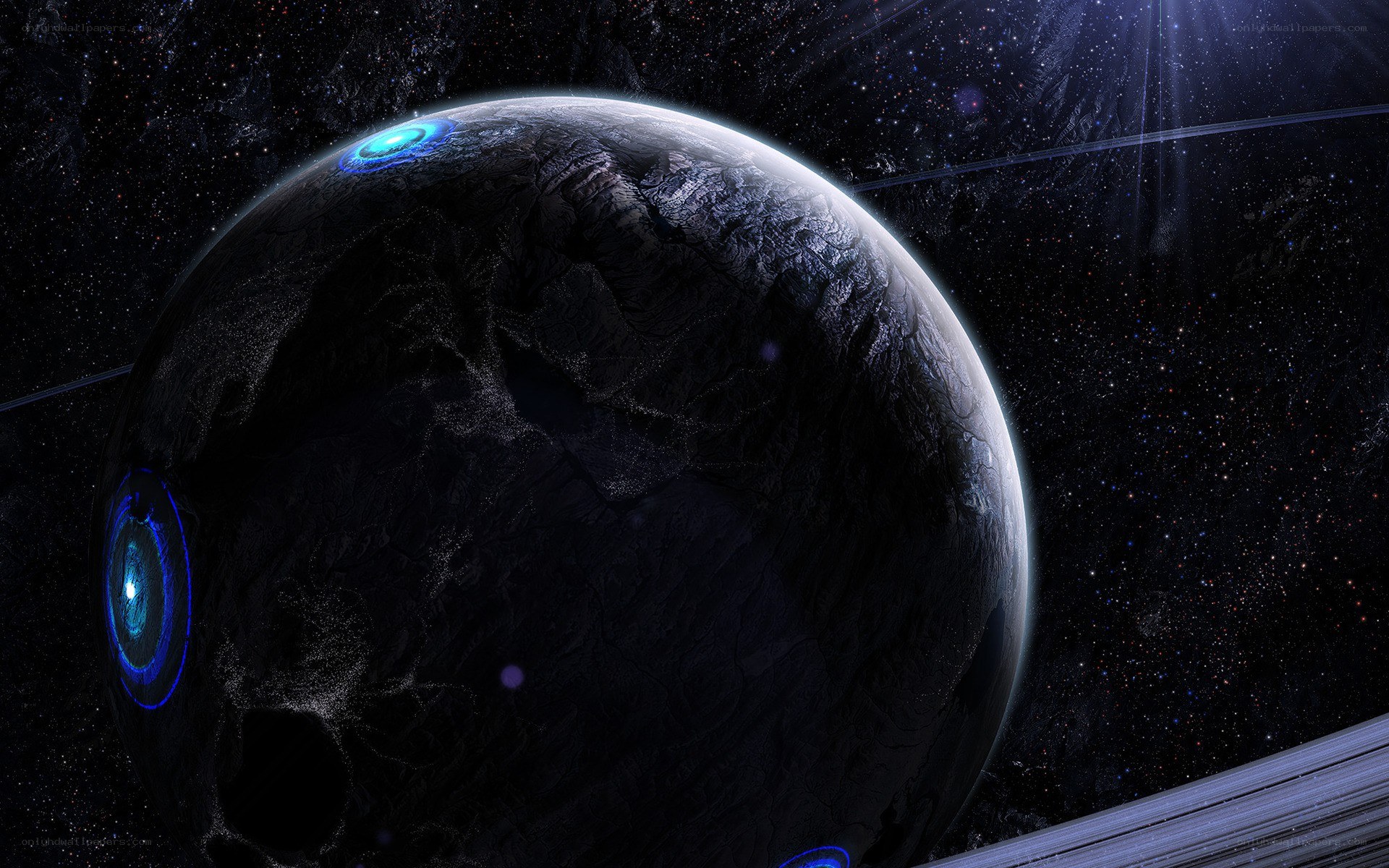 alien planet with rings